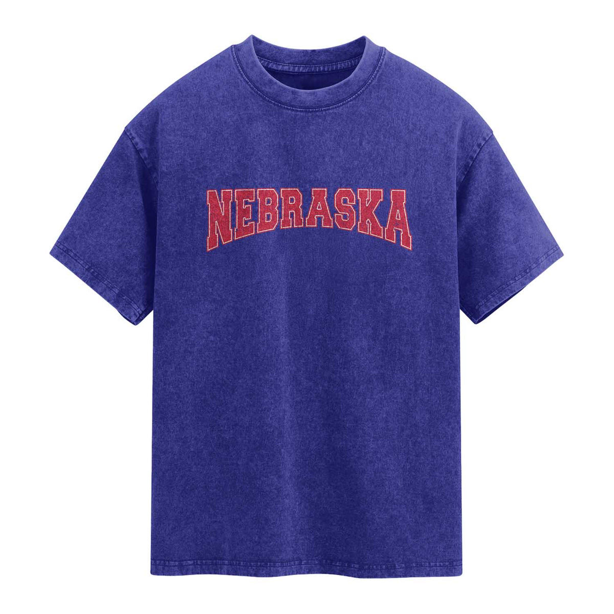 Nebraska Sports Throwback Design Jersey Style Washed Cotton T-Shirt
