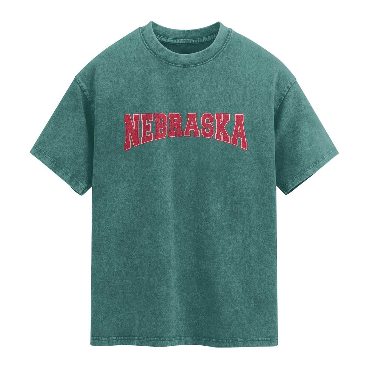 Nebraska Sports Throwback Design Jersey Style Washed Cotton T-Shirt