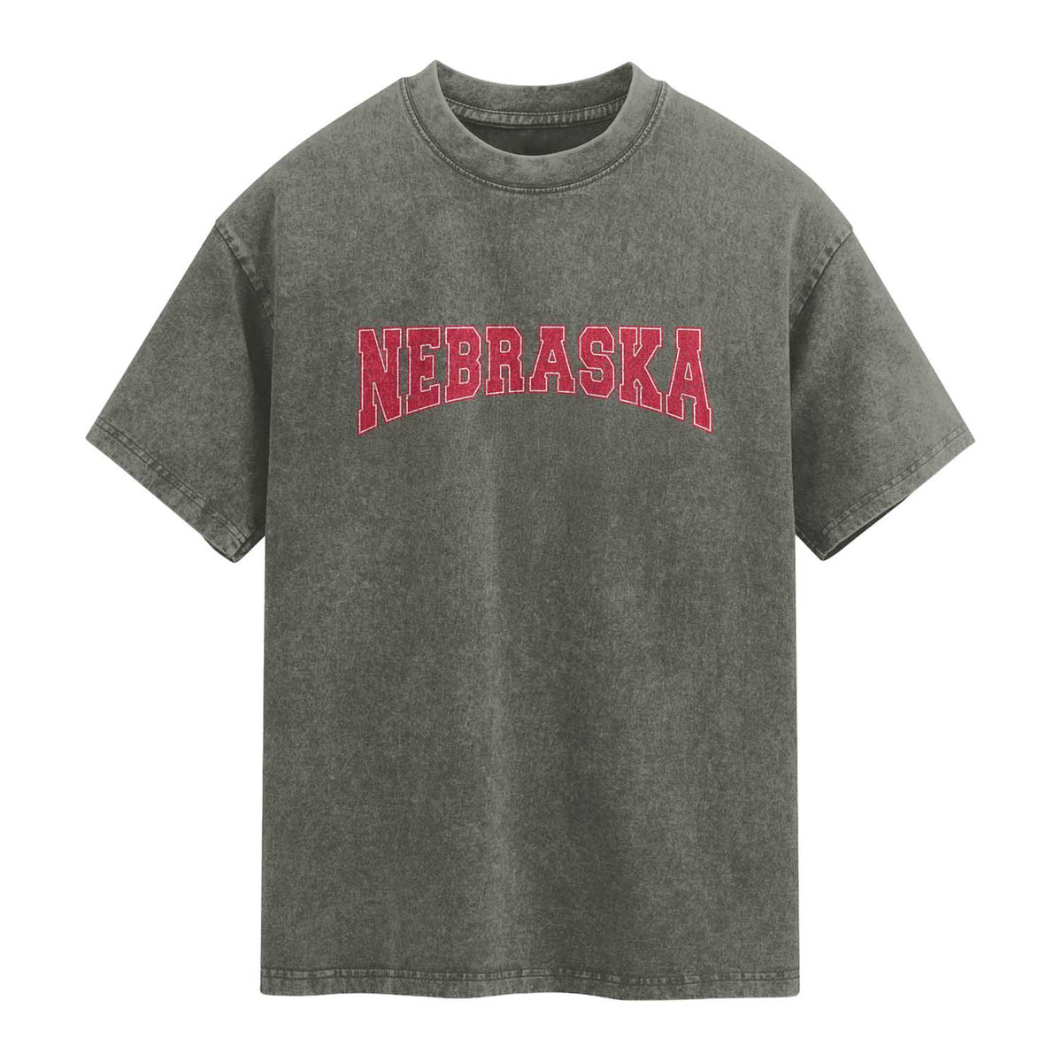 Nebraska Sports Throwback Design Jersey Style Washed Cotton T-Shirt
