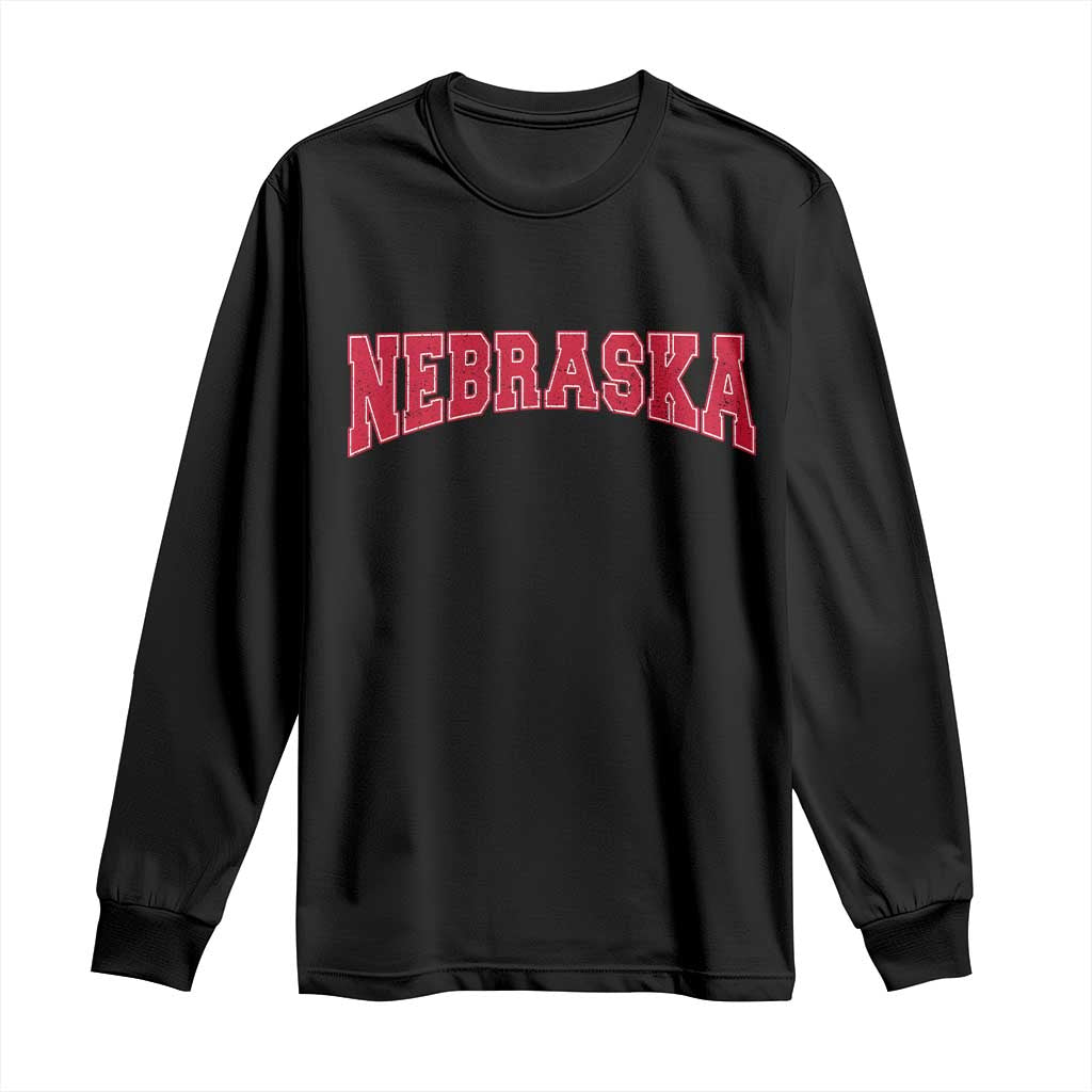 Nebraska Sports Throwback Design Jersey Style Long Sleeve Shirt