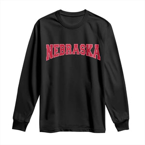 Nebraska Sports Throwback Design Jersey Style Long Sleeve Shirt