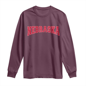 Nebraska Sports Throwback Design Jersey Style Long Sleeve Shirt