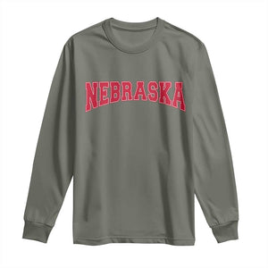 Nebraska Sports Throwback Design Jersey Style Long Sleeve Shirt