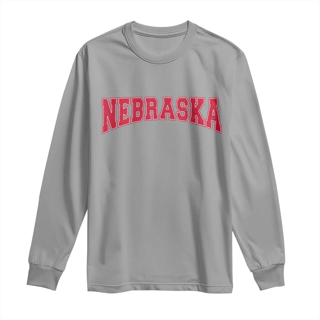 Nebraska Sports Throwback Design Jersey Style Long Sleeve Shirt