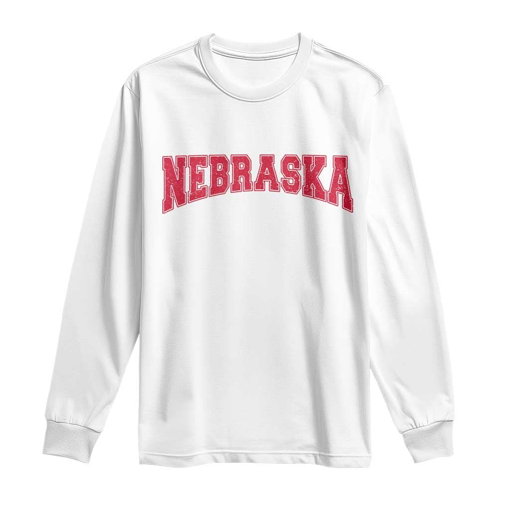 Nebraska Sports Throwback Design Jersey Style Long Sleeve Shirt