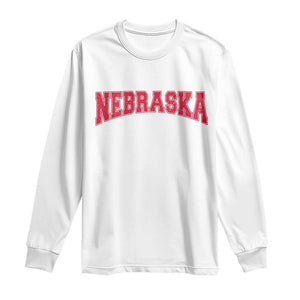 Nebraska Sports Throwback Design Jersey Style Long Sleeve Shirt
