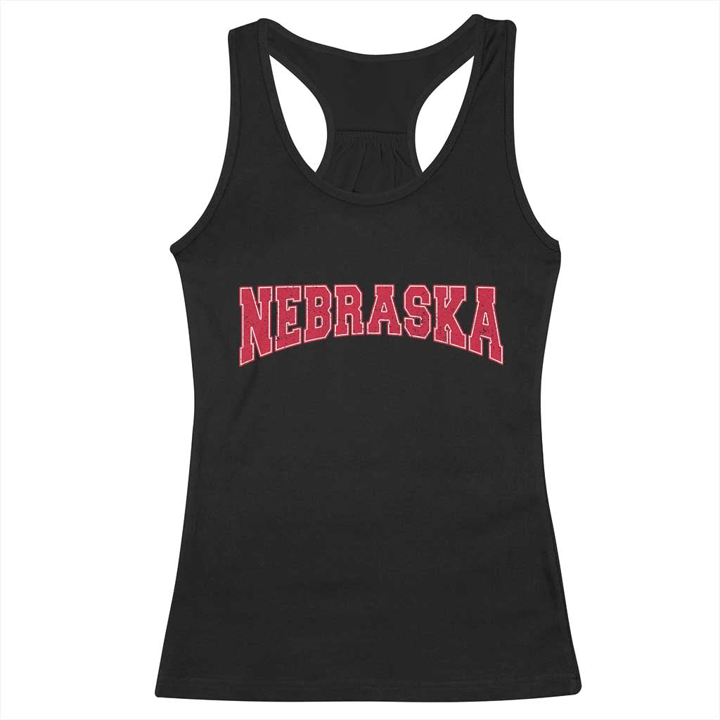 Nebraska Sports Throwback Design Jersey Style Racerback Tank Top