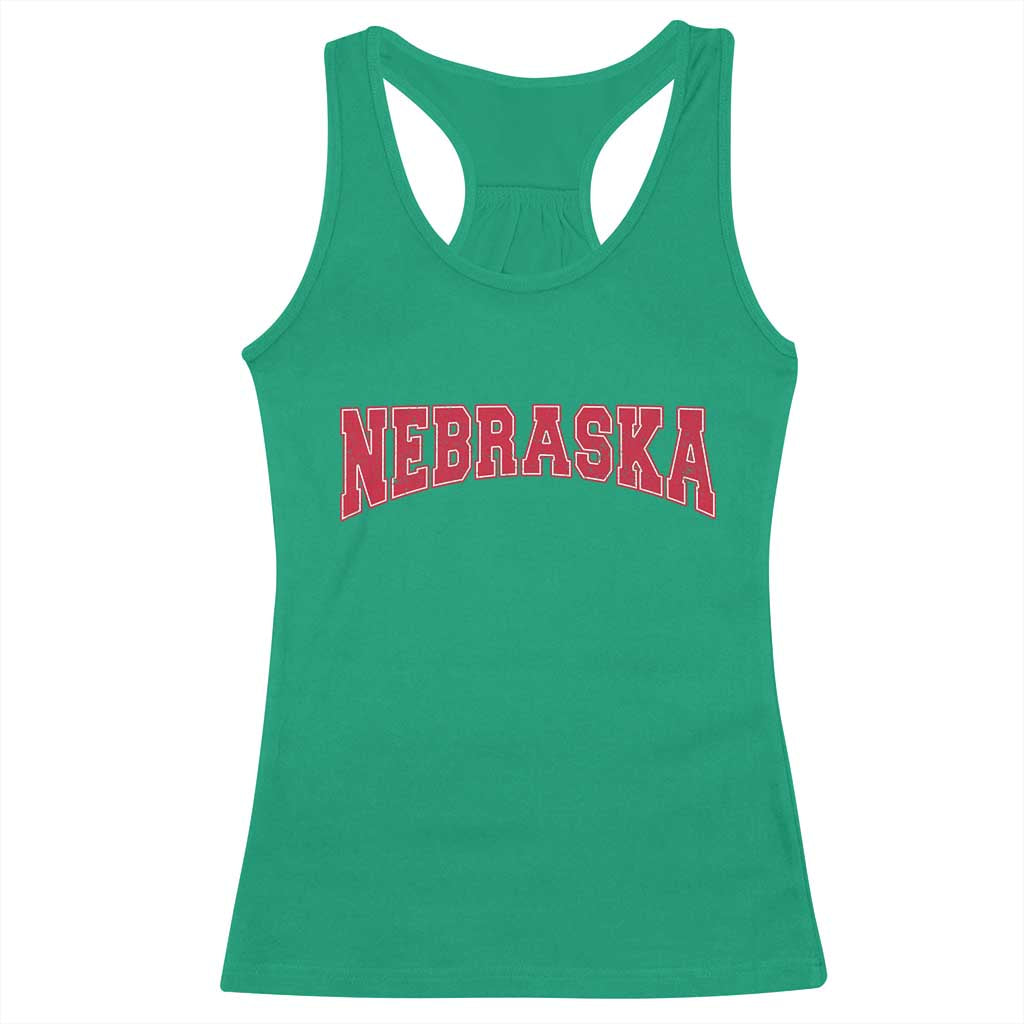 Nebraska Sports Throwback Design Jersey Style Racerback Tank Top