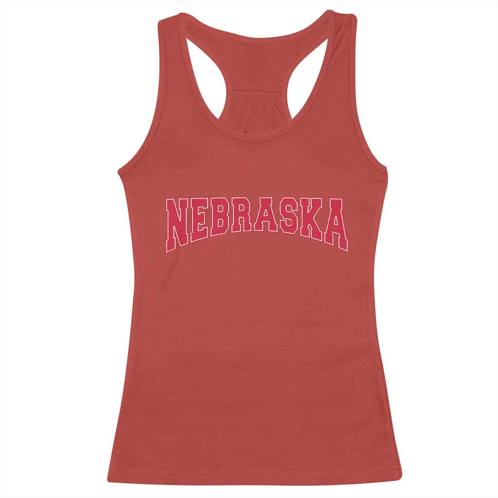 Nebraska Sports Throwback Design Jersey Style Racerback Tank Top