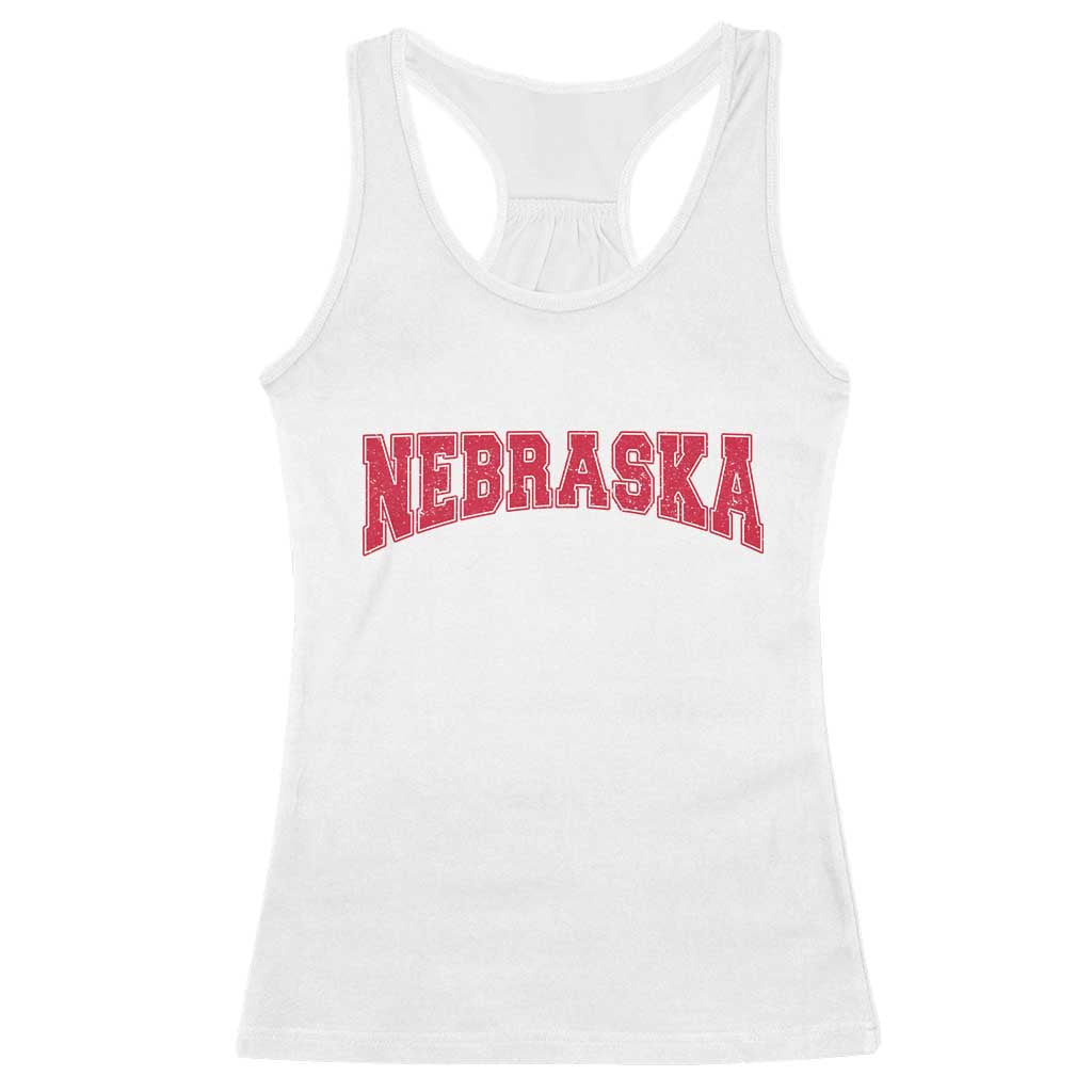 Nebraska Sports Throwback Design Jersey Style Racerback Tank Top