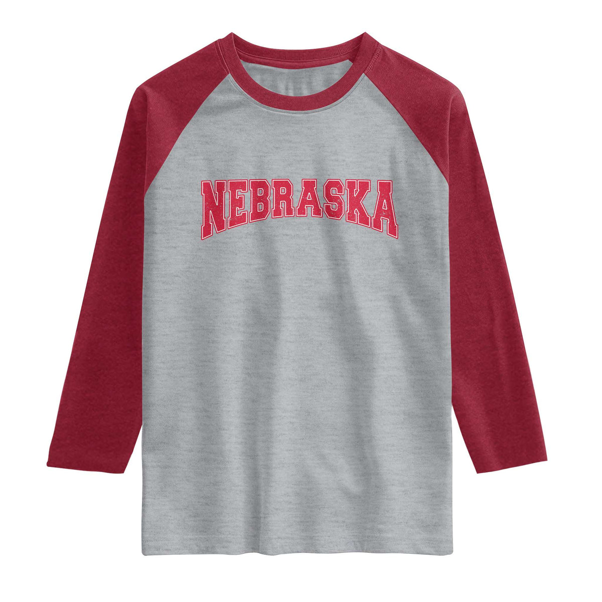 Nebraska Sports Throwback Design Jersey Style Raglan Shirt