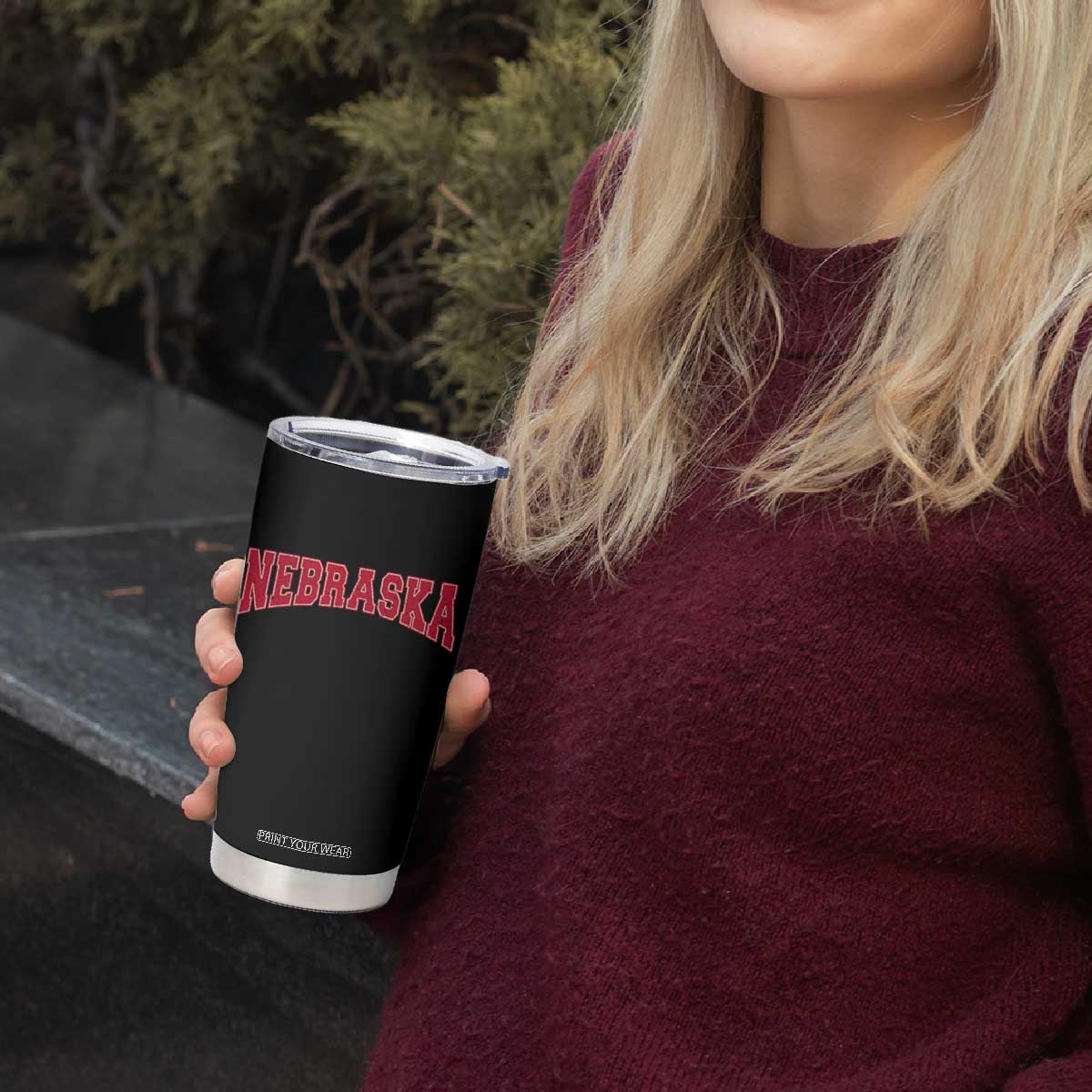 Nebraska Sports Throwback Design Jersey Style Tumbler Cup