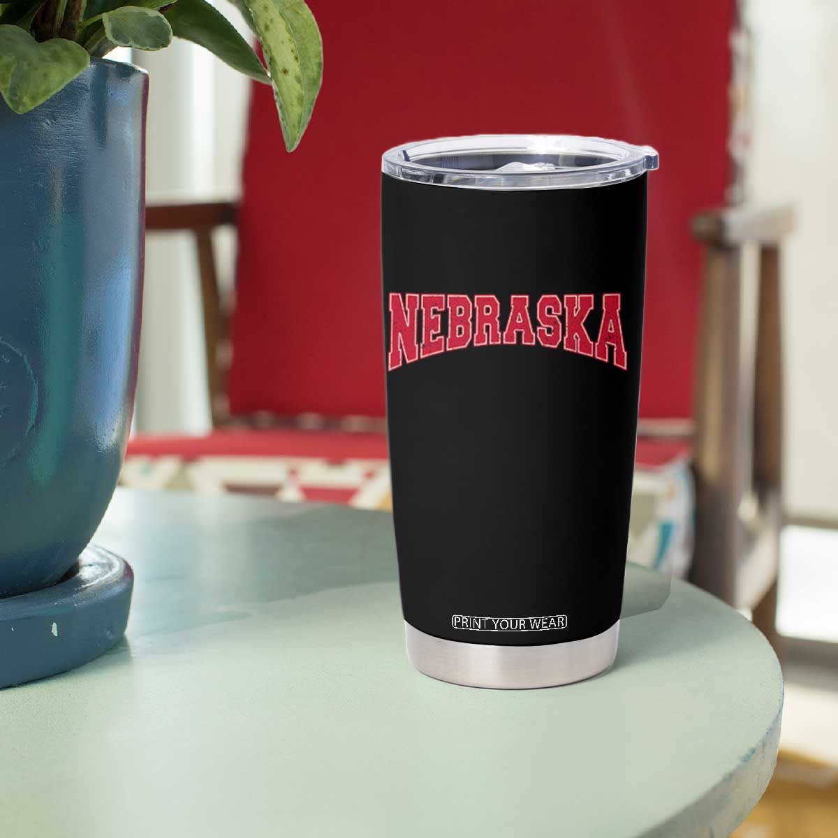 Nebraska Sports Throwback Design Jersey Style Tumbler Cup