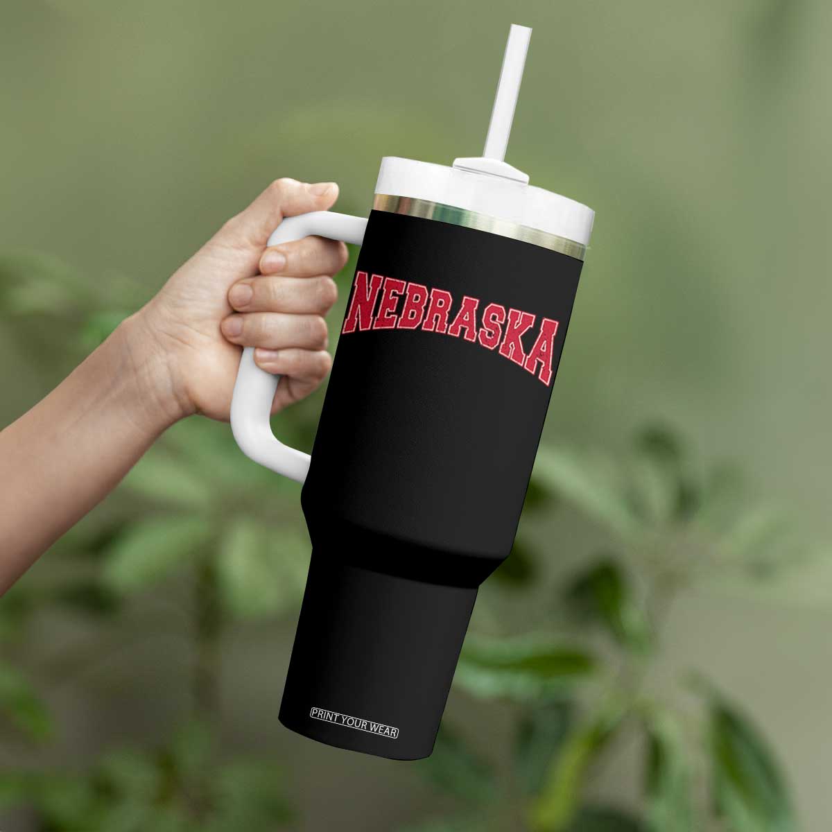 Nebraska Sports Throwback Design Jersey Style Tumbler With Handle