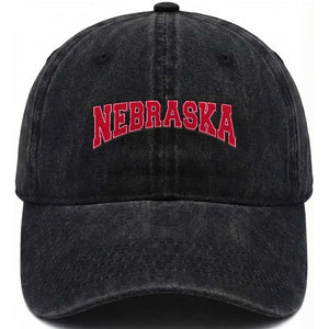 Nebraska Sports Throwback Design Jersey Style Washed Cotton Baseball Cap