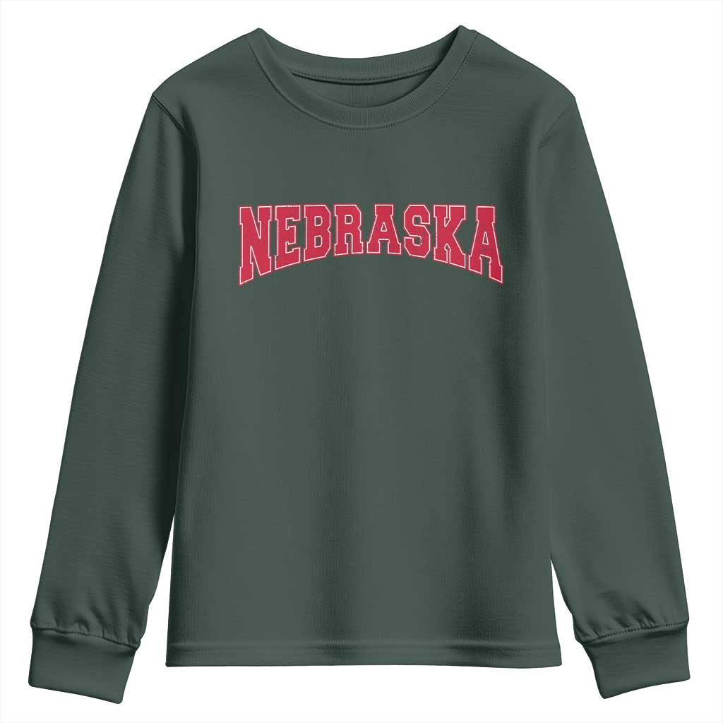 Nebraska Sports Throwback Design Jersey Style Youth Sweatshirt