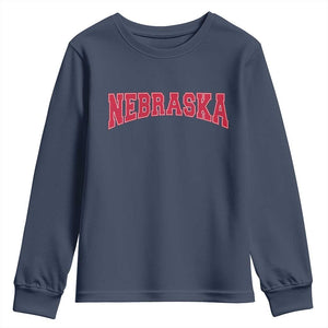 Nebraska Sports Throwback Design Jersey Style Youth Sweatshirt