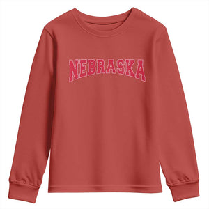 Nebraska Sports Throwback Design Jersey Style Youth Sweatshirt