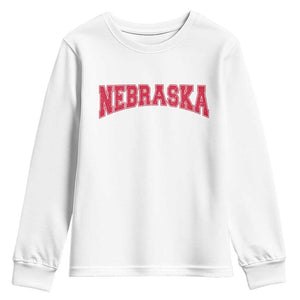 Nebraska Sports Throwback Design Jersey Style Youth Sweatshirt