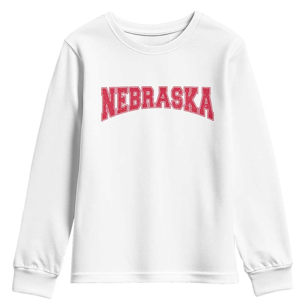 Nebraska Sports Throwback Design Jersey Style Youth Sweatshirt