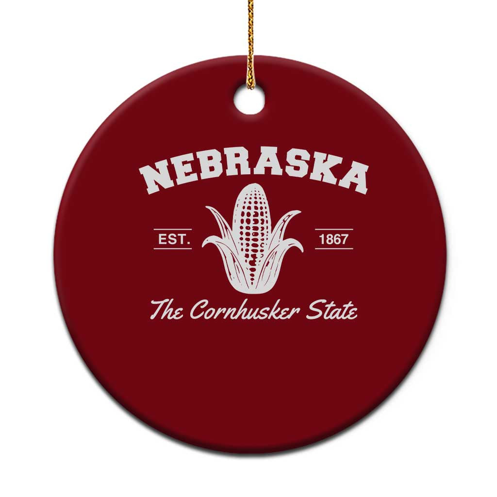 Nebraska The Cornhusker State Est 1867 Ceramic Ornament