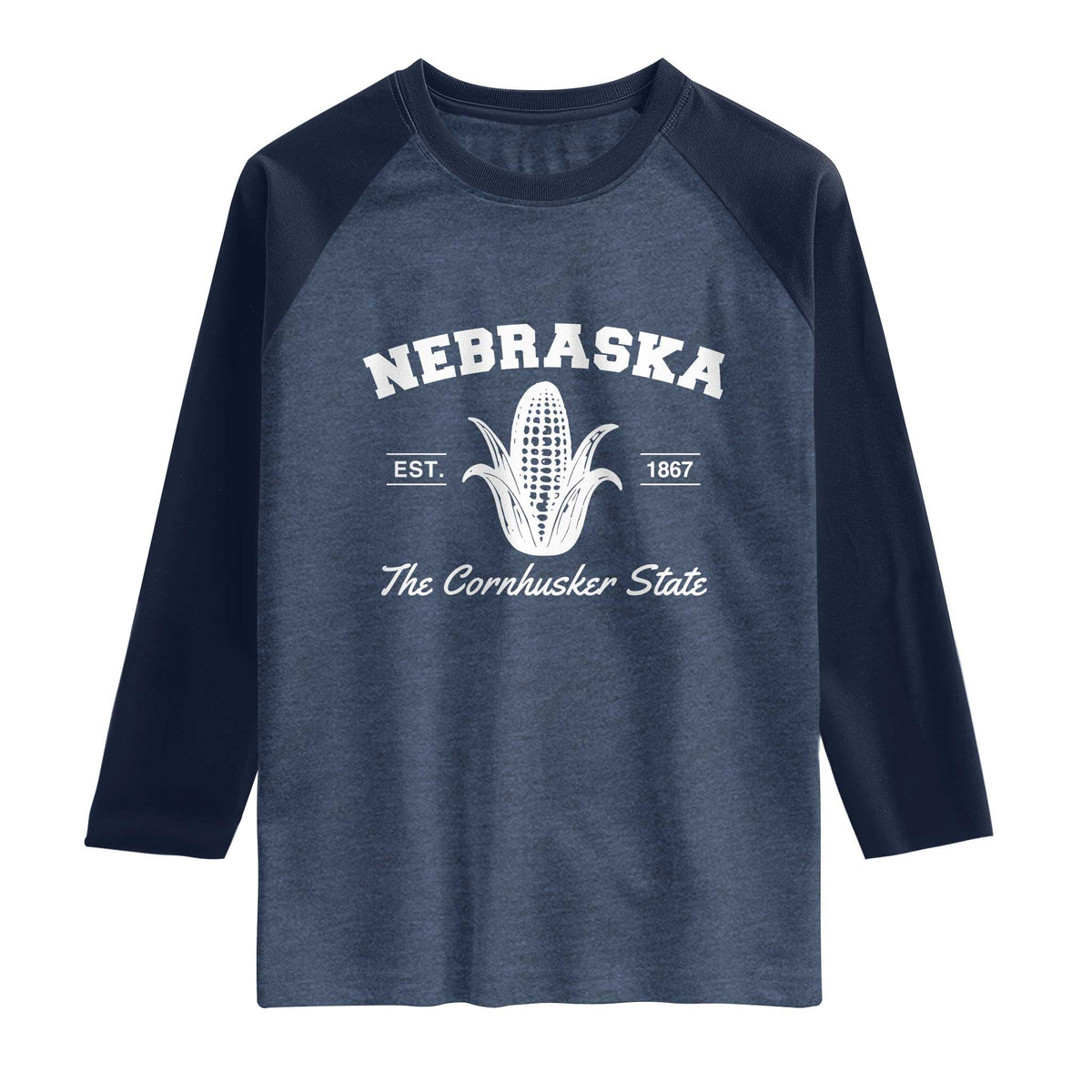 Nebraska The Cornhusker State Est 1867 Raglan Shirt
