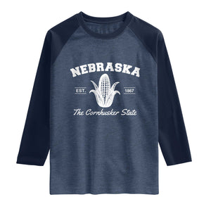 Nebraska The Cornhusker State Est 1867 Raglan Shirt