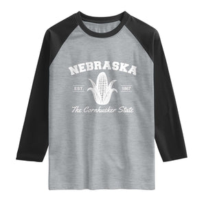 Nebraska The Cornhusker State Est 1867 Raglan Shirt