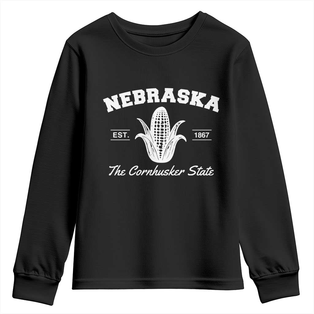 Nebraska The Cornhusker State Est 1867 Youth Sweatshirt