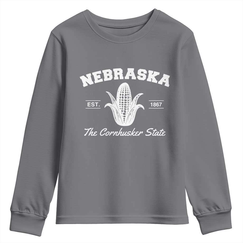 Nebraska The Cornhusker State Est 1867 Youth Sweatshirt