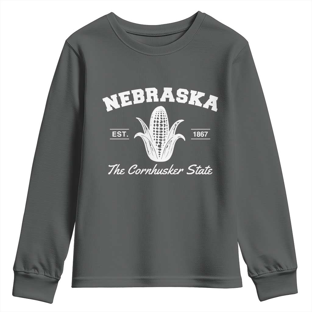 Nebraska The Cornhusker State Est 1867 Youth Sweatshirt
