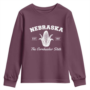 Nebraska The Cornhusker State Est 1867 Youth Sweatshirt