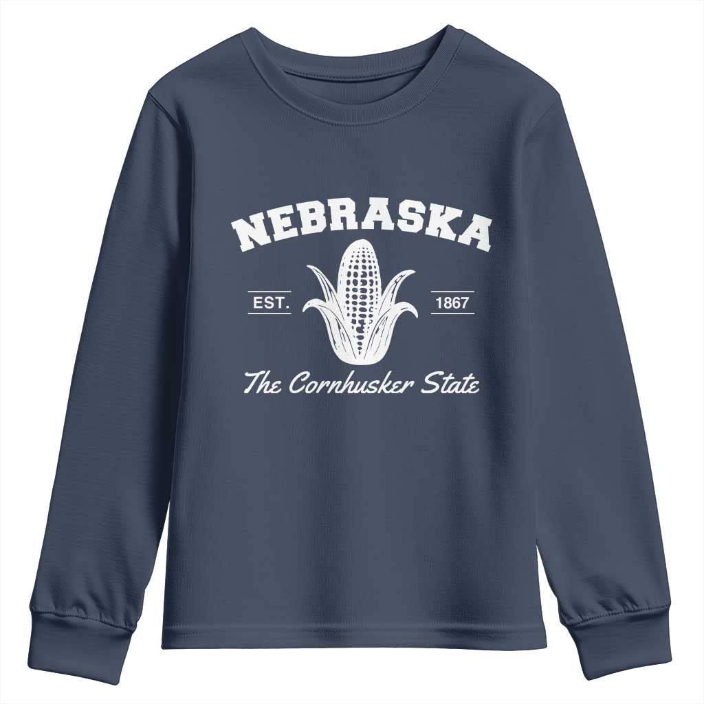 Nebraska The Cornhusker State Est 1867 Youth Sweatshirt
