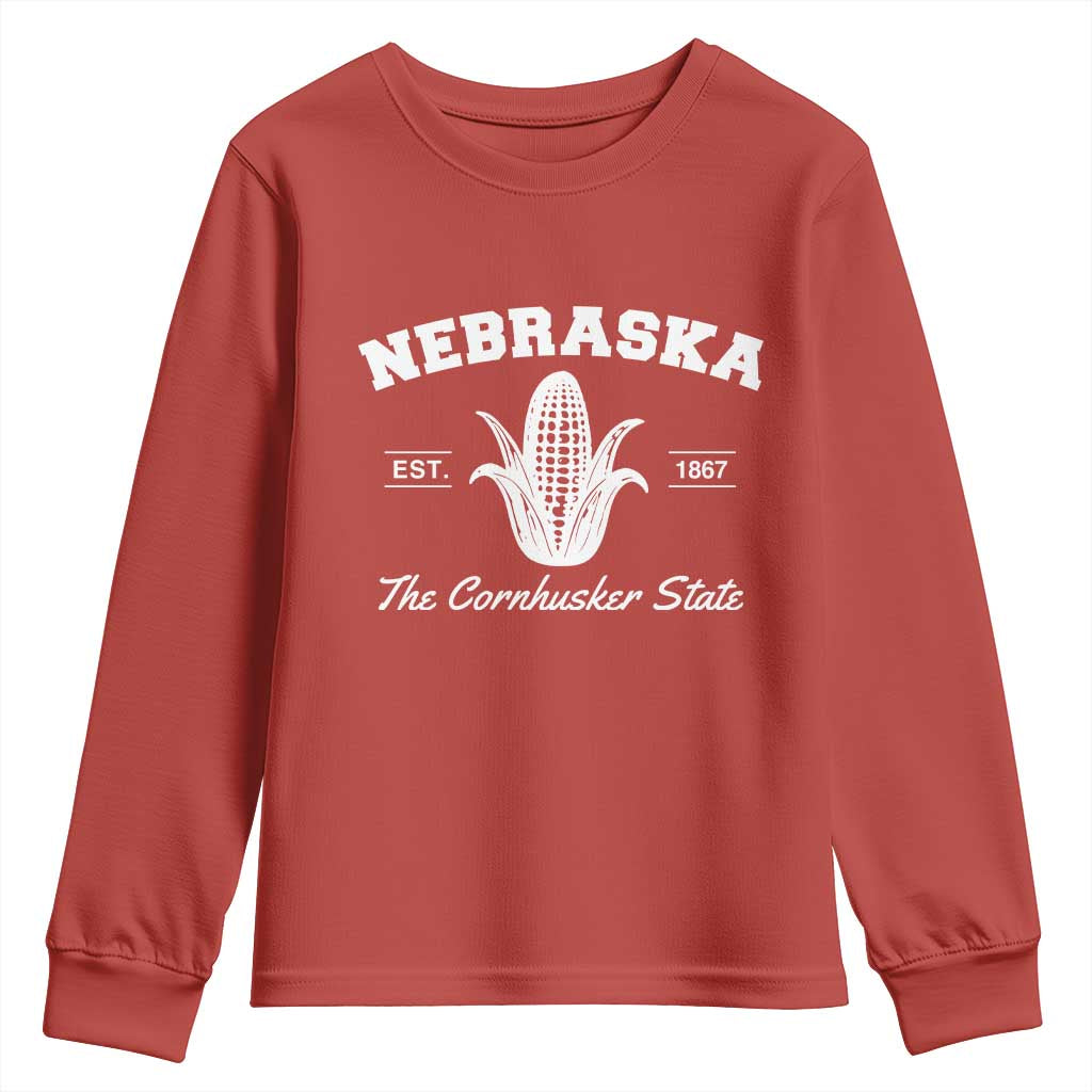 Nebraska The Cornhusker State Est 1867 Youth Sweatshirt