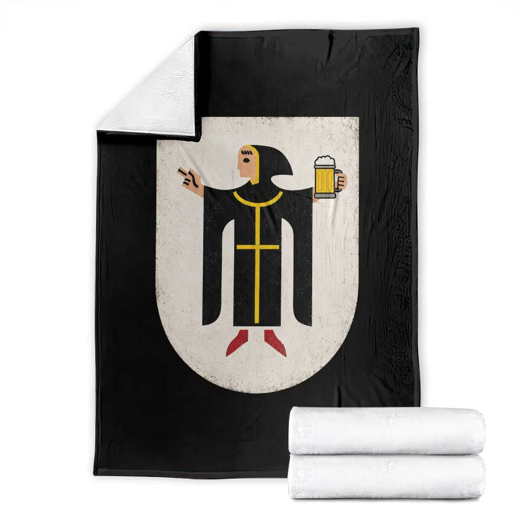 Funny Munich Oktoberfest Munchen Coat of Arms Throw Blanket Münchner Kindl Beer Drinking TS11 Black Print Your Wear
