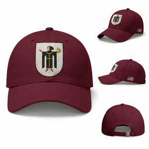 Funny Munich Oktoberfest Munchen Coat of Arms Baseball Cap Münchner Kindl Beer Drinking TS11 Baseball Cap Universal Fit Maroon Print Your Wear