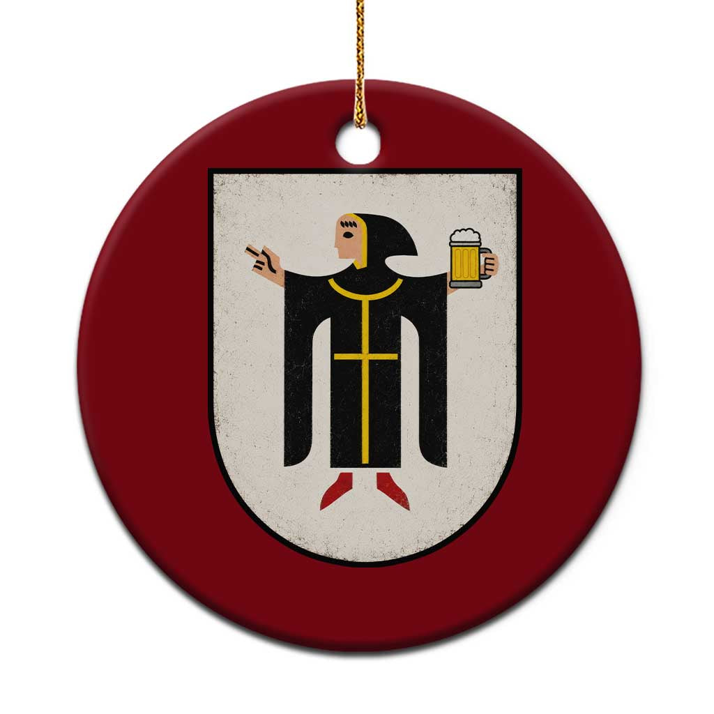 Funny Munich Oktoberfest Munchen Coat of Arms Ceramic Ornament Münchner Kindl Beer Drinking TS11 1pc Red Print Your Wear