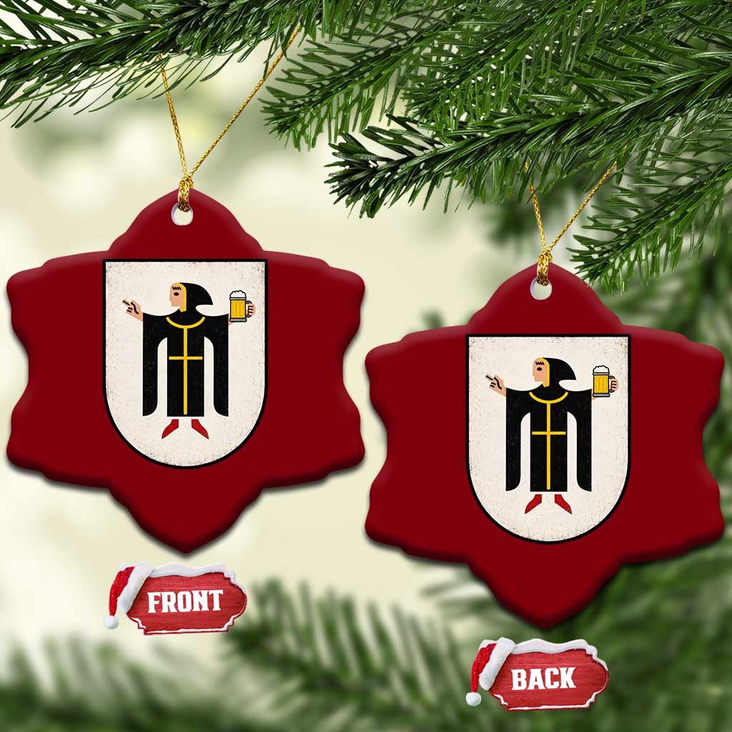 Funny Munich Oktoberfest Munchen Coat of Arms Ceramic Ornament Münchner Kindl Beer Drinking TS11 Print Your Wear
