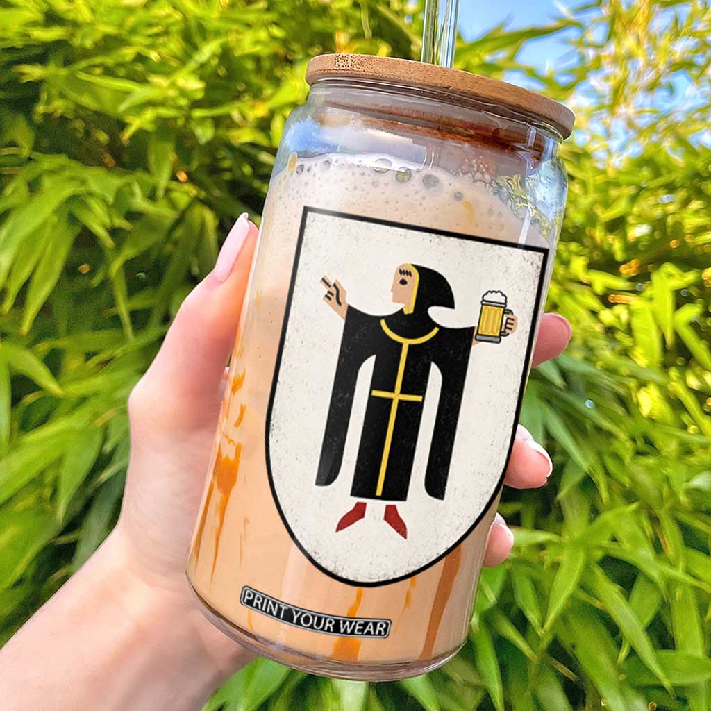Funny Munich Oktoberfest Munchen Coat of Arms Glass Can Münchner Kindl Beer Drinking TS11 Black Print Your Wear