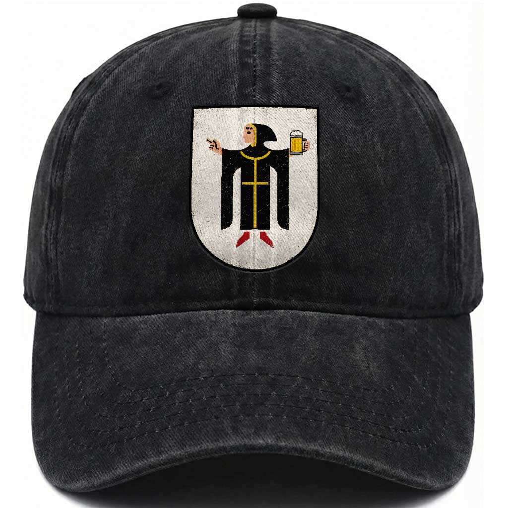 Funny Munich Oktoberfest Munchen Coat of Arms Washed Cotton Baseball Cap Münchner Kindl Beer Drinking TS11 Print Your Wear