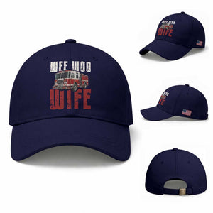 Funny Firefighter Wife Baseball Cap Wee Woo Wife Fire Truck Graphic