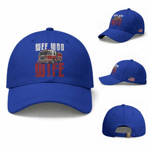 Funny Firefighter Wife Baseball Cap Wee Woo Wife Fire Truck Graphic