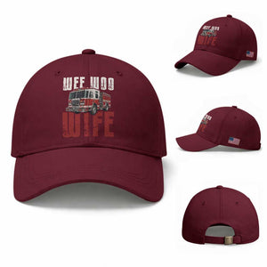Funny Firefighter Wife Baseball Cap Wee Woo Wife Fire Truck Graphic