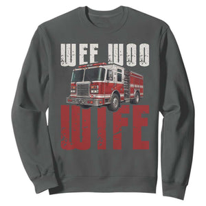 Funny Firefighter Wife Sweatshirt Wee Woo Wife Fire Truck Graphic