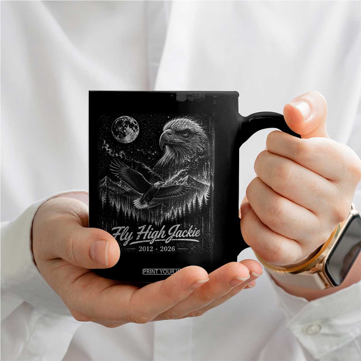 Fly High Jackie Eagle Coffee Mug Memorial Tribute Nature Supports California Wildlife TS11 Print Your Wear