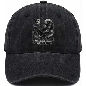 Fly High Jackie Eagle Washed Cotton Baseball Cap Memorial Tribute Nature Supports California Wildlife TS11 Print Your Wear