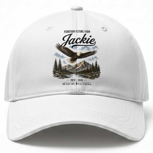 Jackie Bald Eagle Memorial Tribute Baseball Cap Forever Flying High Big Bear California 2012 2026 TS11 Print Your Wear