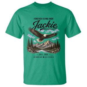 Jackie Bald Eagle Memorial Tribute T Shirt Forever Flying High Big Bear California 2012 2026 TS11 Irish Green Print Your Wear
