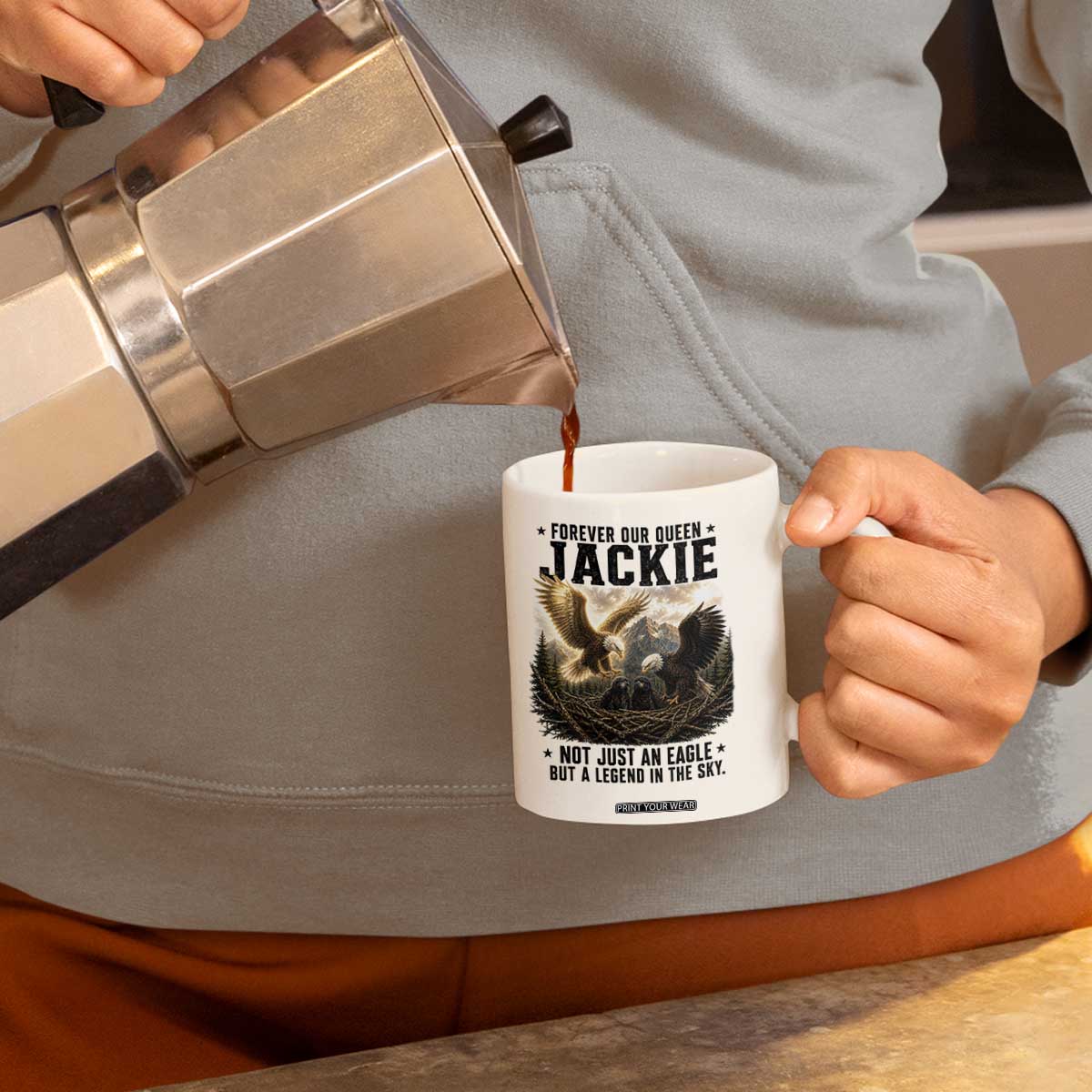 Jackie Bald Eagle Coffee Mug Forever Our Queen Not Just An Eagle But A Legend In The Sky TS11 Print Your Wear