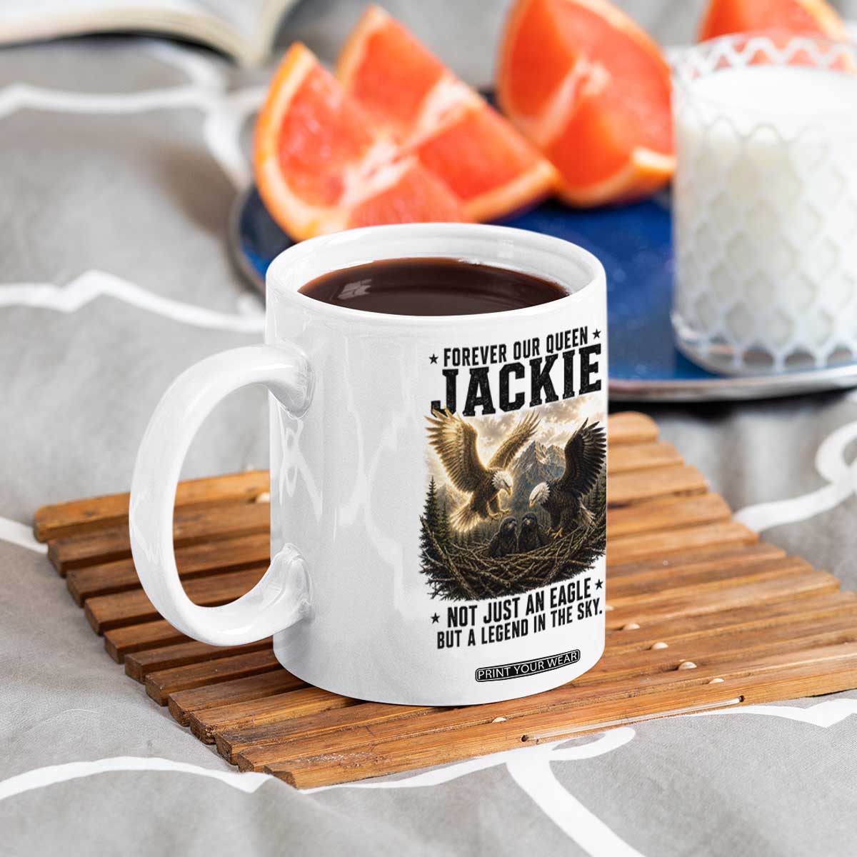 Jackie Bald Eagle Coffee Mug Forever Our Queen Not Just An Eagle But A Legend In The Sky TS11 Print Your Wear